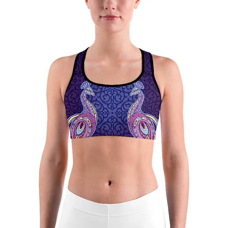 Ornamental Peacock Sports Bra