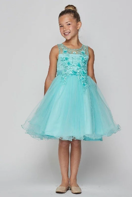 Sleeveless Embellished Short Party Flower Girls Dress